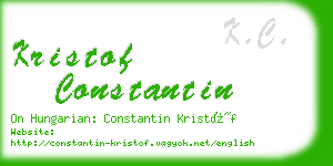 kristof constantin business card